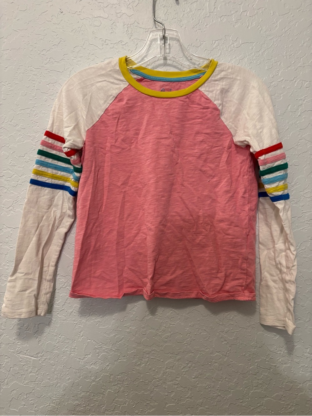 Mini Boden girls raglan baseball long sleeve tee lavender large spring 11-12y